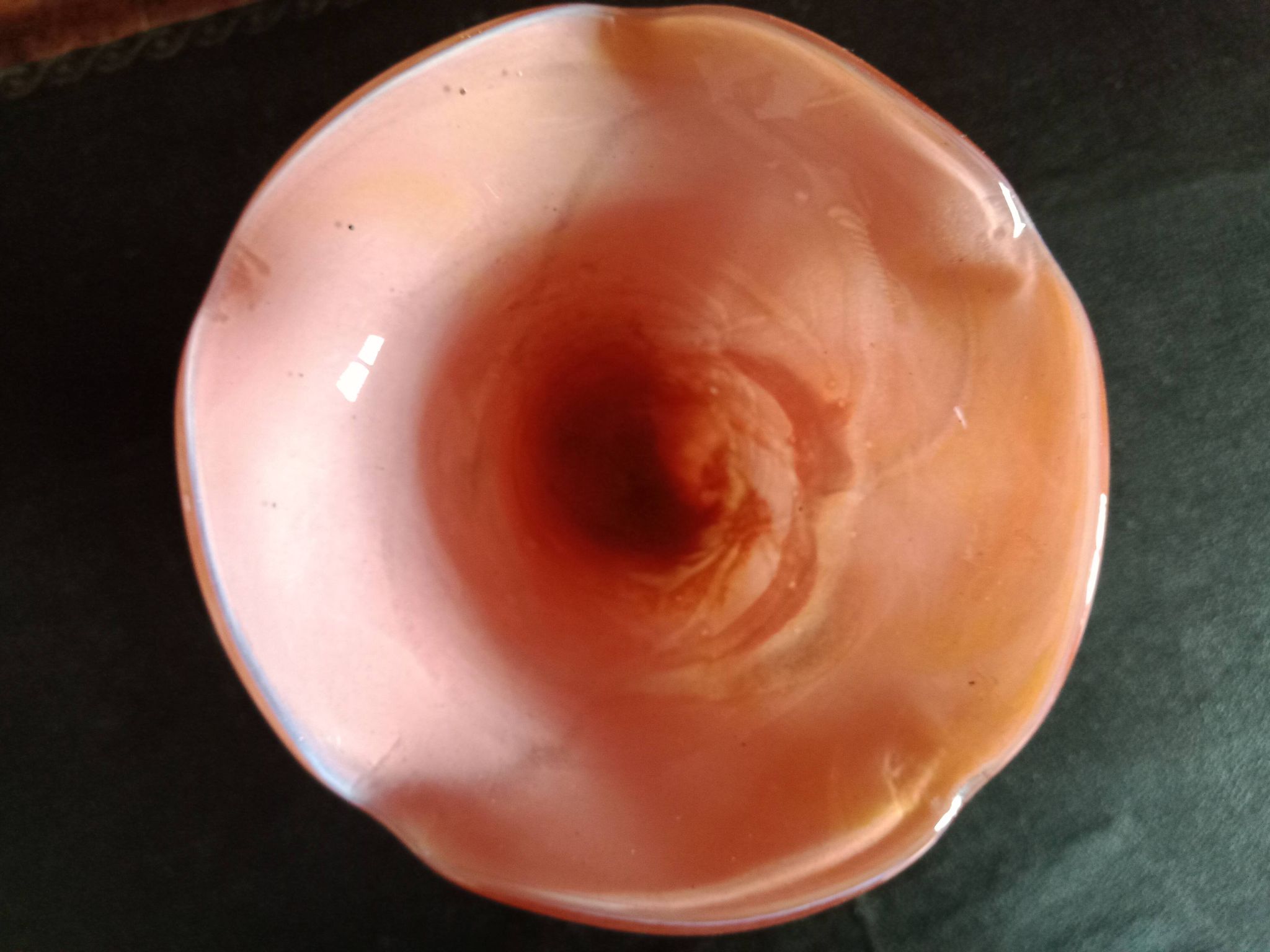 Atelier Michèle Luzoro - Pink corolla vase with inclusion of glitter and gold