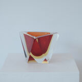 Cendrier Sommerso Flavio Poli 1960's rouge et jaune