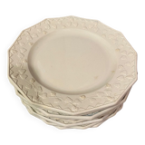 Set of 10 longwy white dessert plates