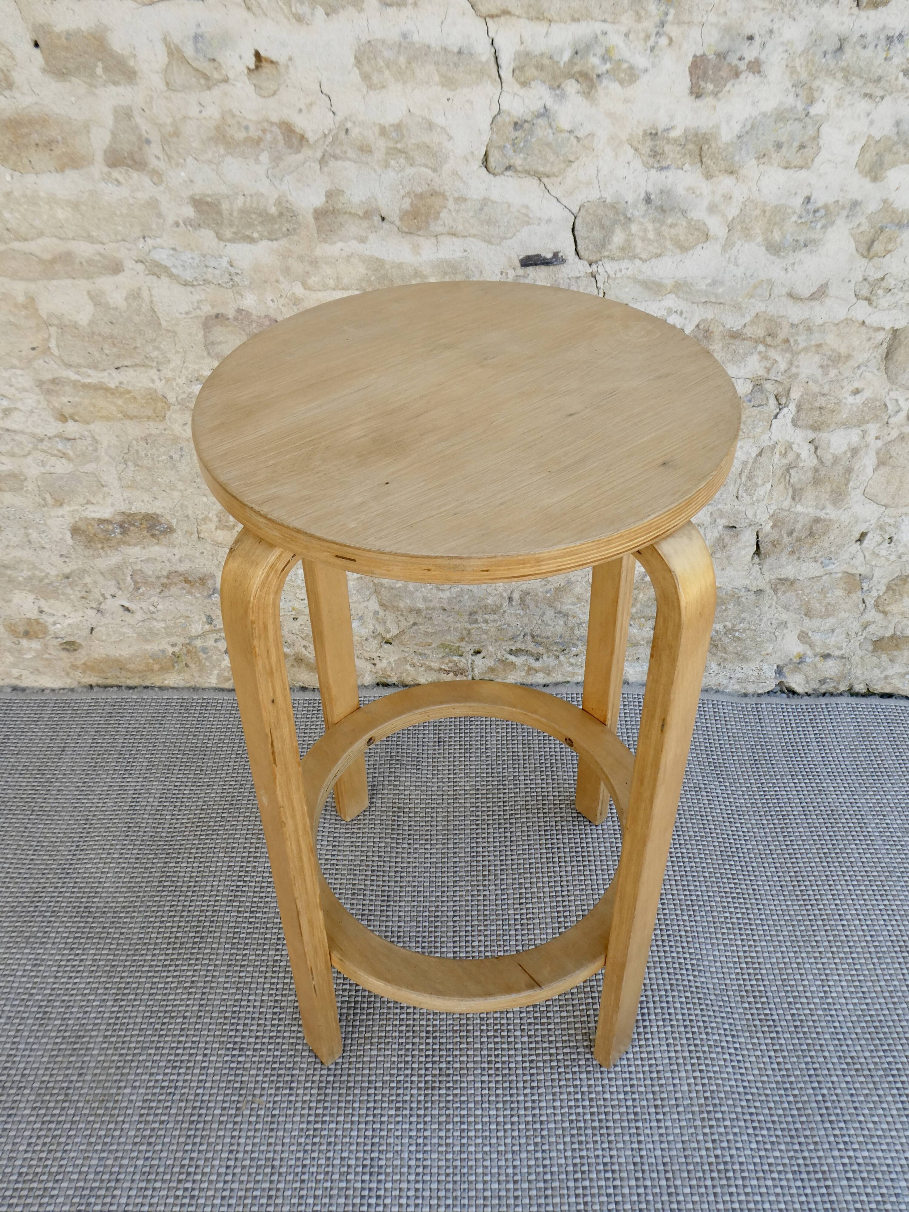 High wooden tabouret