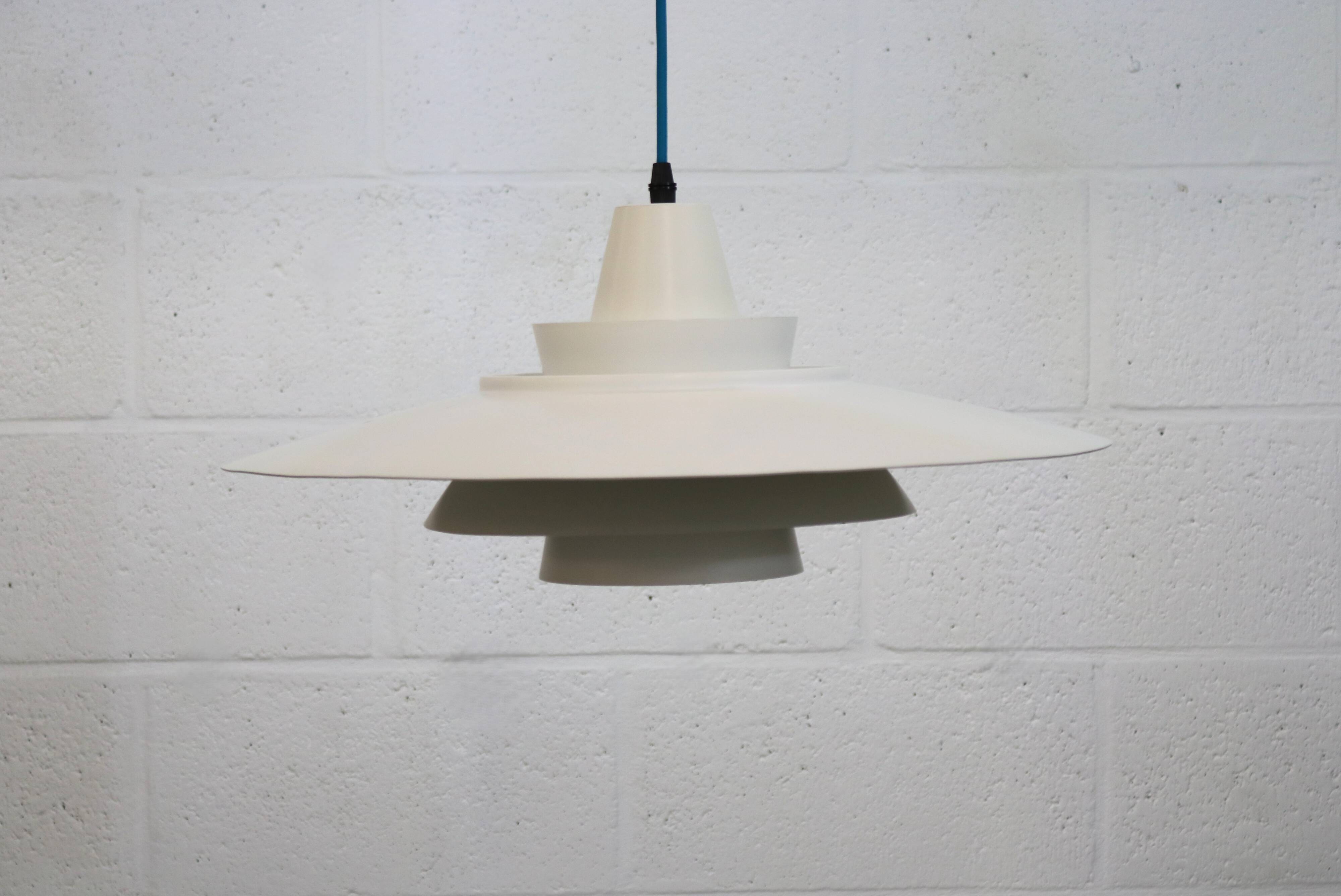 Vintage David Mogensen White Pendant Lamp, Super Light A/S, Danish Mid-Century