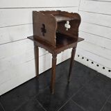 Old solid oak bedside table