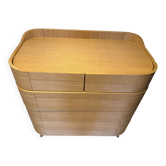 Commode bois clair 3 grands tiroirs – design arrondi