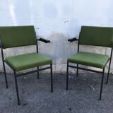 Series of 4 armchairs - modern - vintage - feet metal - 1960