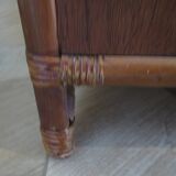 Vintage dressing table/chest - woven rattan - 5 drawers - mirror - 1960s/70s