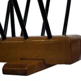 Vintage Reading Basket Steel Oak Magazine Rack 50's design