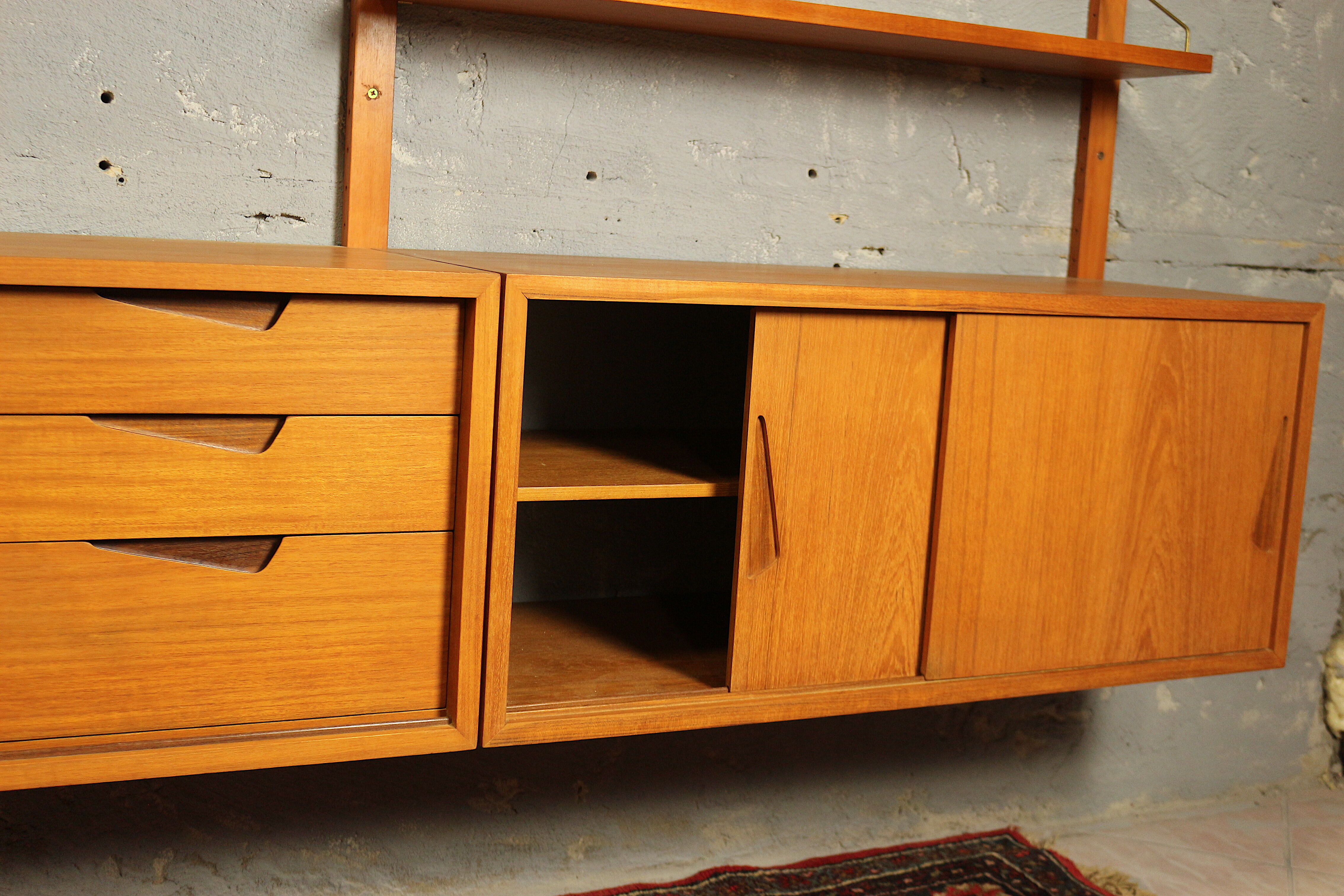 Mid Century Wall Unit by Rival Brødrene Jåtog Mobelfabrik, Norway 1960's