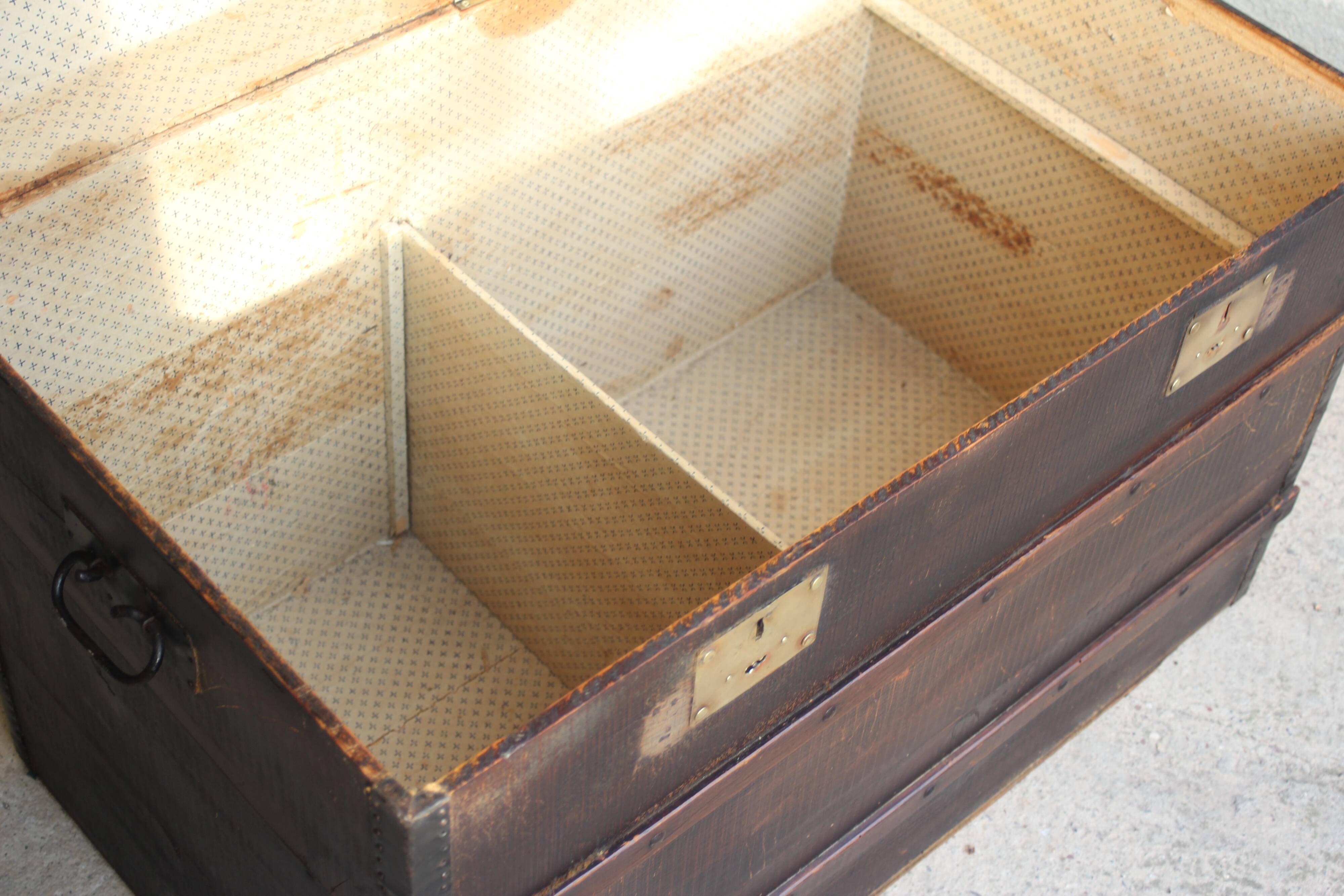 Large antique curved trunk