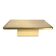 Vintage travertine and brass coffee table, 1970s