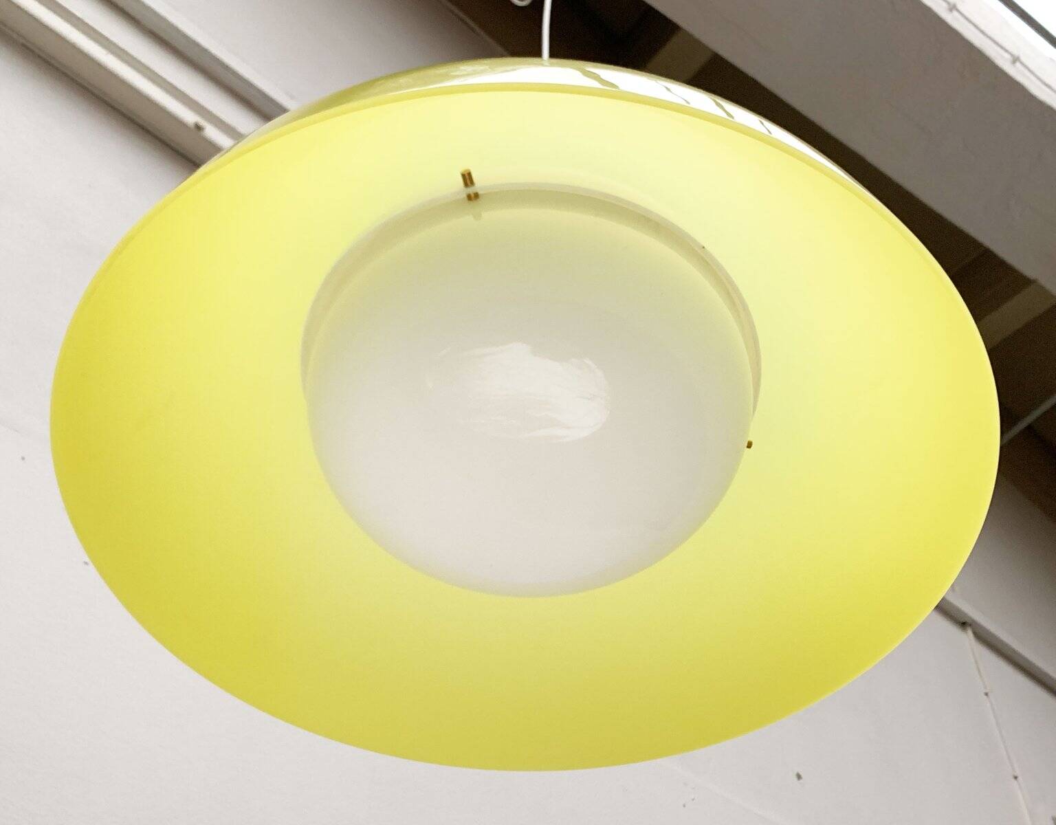 Suspended lamp model KD6 space age from the mid-century by Achille and Pier Giacomo Castiglioni for Kartell, 1960s.