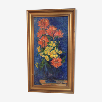 Table flowers oil on canvas, 20th century.