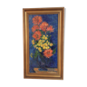 Tableau fleurs huile sur toile, XXème siècle.