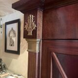 Cabinet, wardrobe or mahogany and ormolu wine bar in French Empire style with four doors.