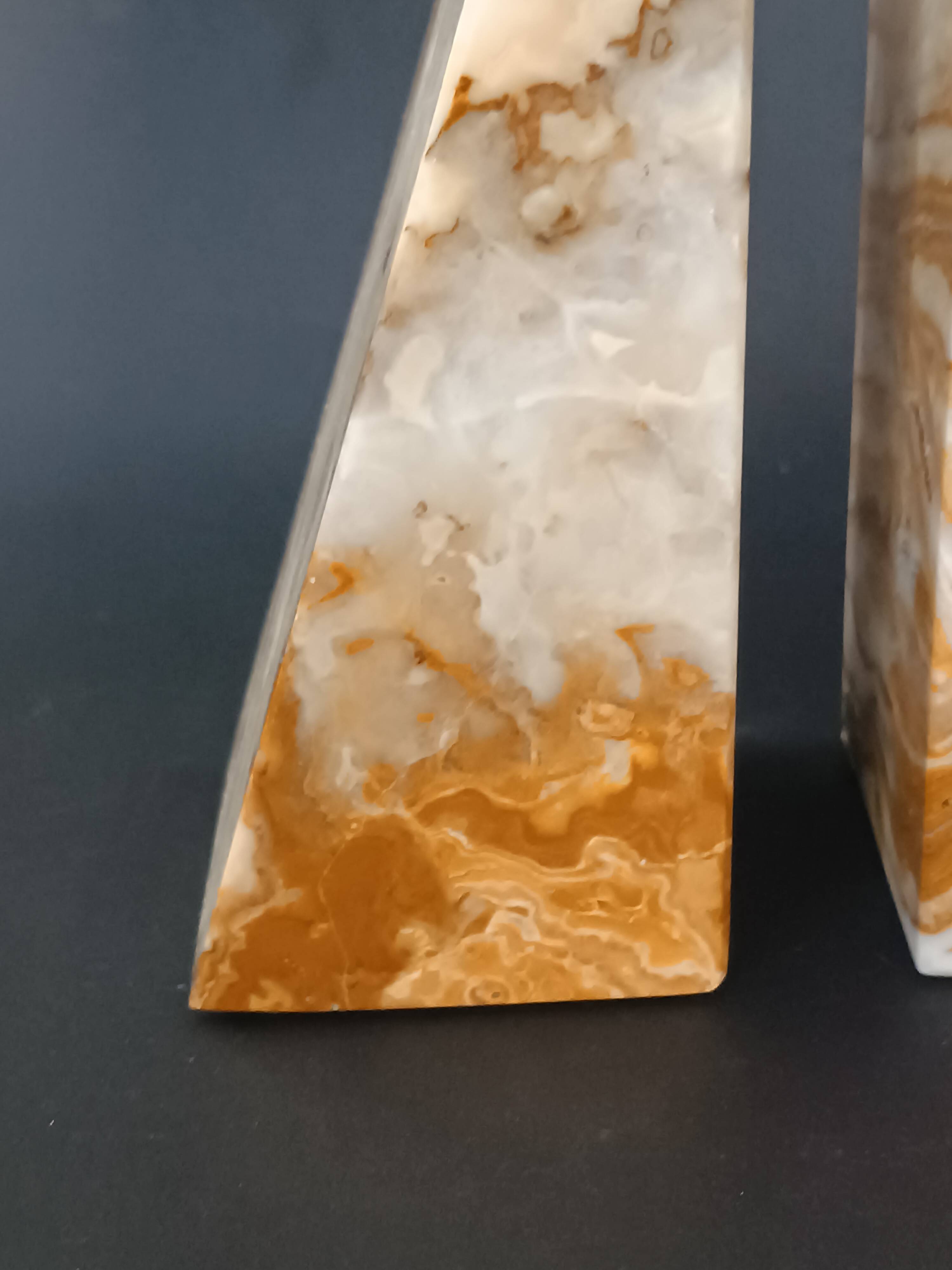 Vintage pyramid onyx bookends