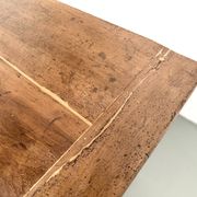 Farm table, old solid oak dough trough, France, around 1920.