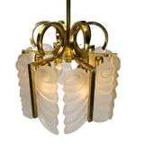 Brass and Glass Pendant Lamp by Carl Fagerlund for Orrefors