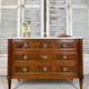Louis XVI style chest of drawers in mahogany and walnut