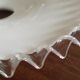 White opaline lampshade with lace
