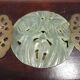 Chinese jewelry box in jade inlaid wood