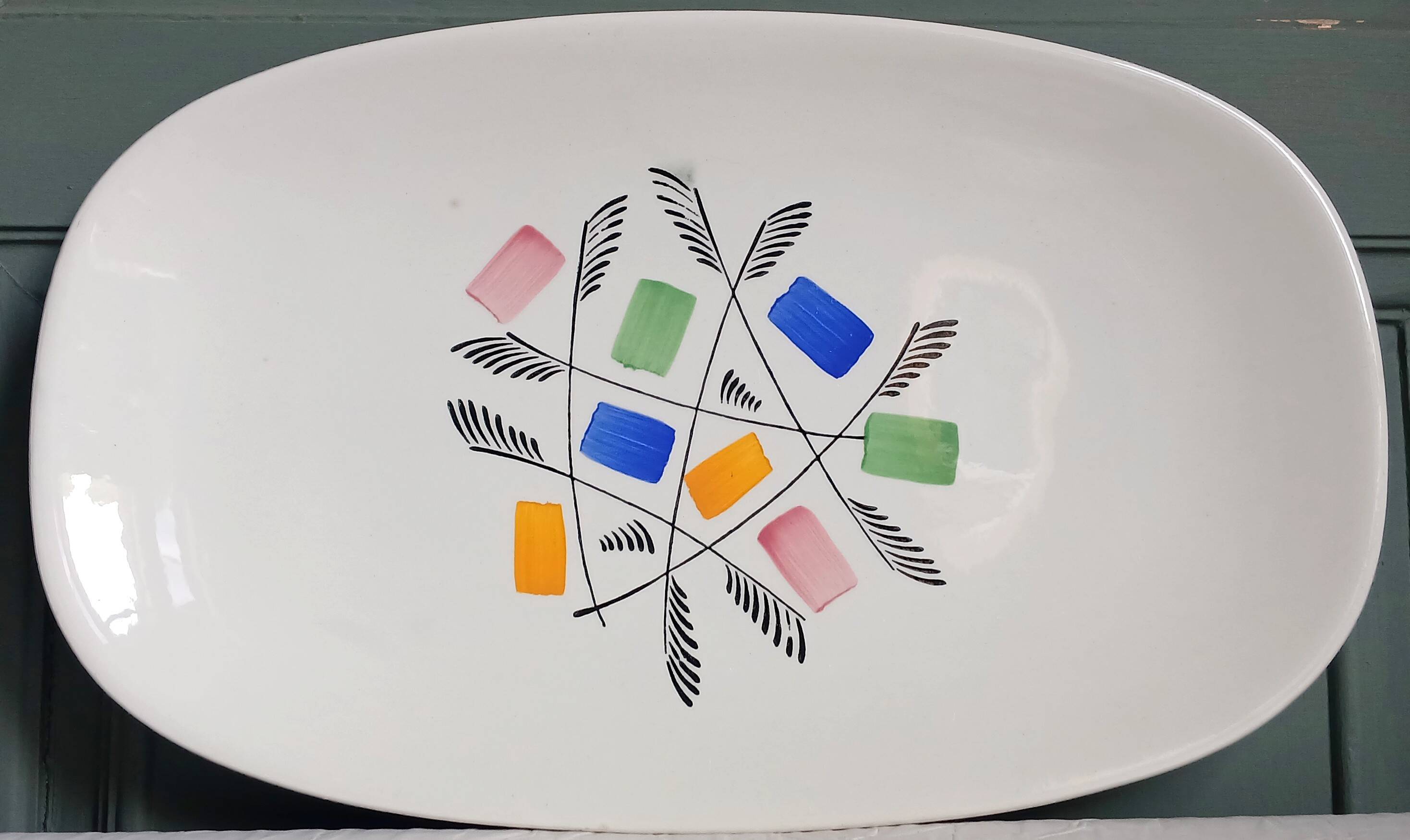 Plat en faïence de Gien modèle "Falaise", vers 1960