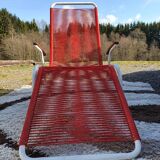 Chaise longue transat scoubidou 1960.