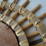 Vintage sun rattan mirror