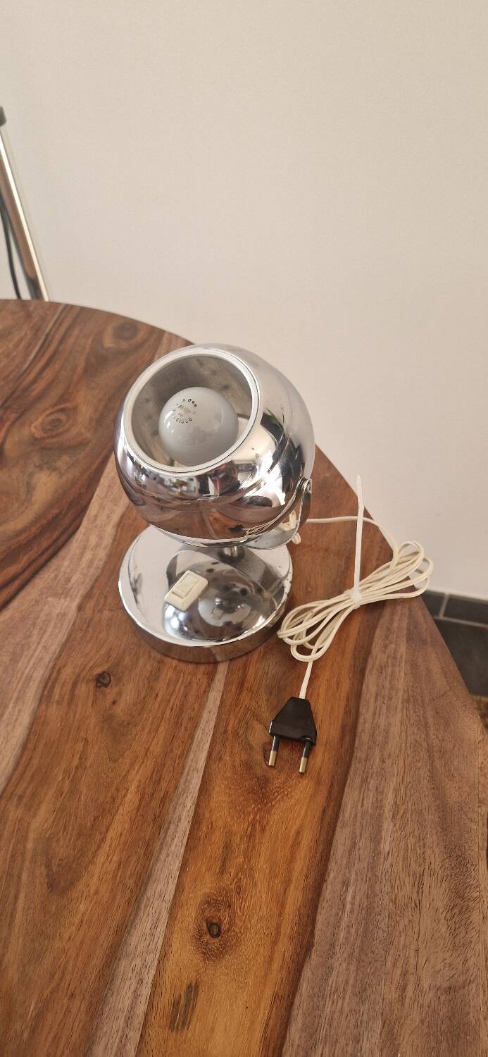 Pair of 1960s Space Age design chrome lamps