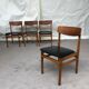 Vintage set of 4 mid century teak dining chairs scandinavian 60s 70s retro danish