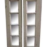Miroirs Blanc Paire Recycle Ancienne Fenetre Bois Teck