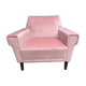 Fauteuil vintage velour  rose