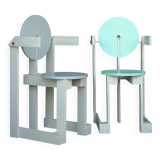 Rare pair of 'Plakhout' Side Chairs by Henk Lampe. 1979