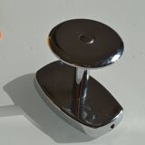 Vintage 80's chrome metal wall coat rack with 1 hook