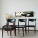Series of 6 chairs in skai and teak