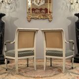 Pair of armchairs in lacquered wood from the directoire period circa 1795