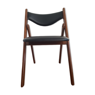 Folding chair wood and black skai