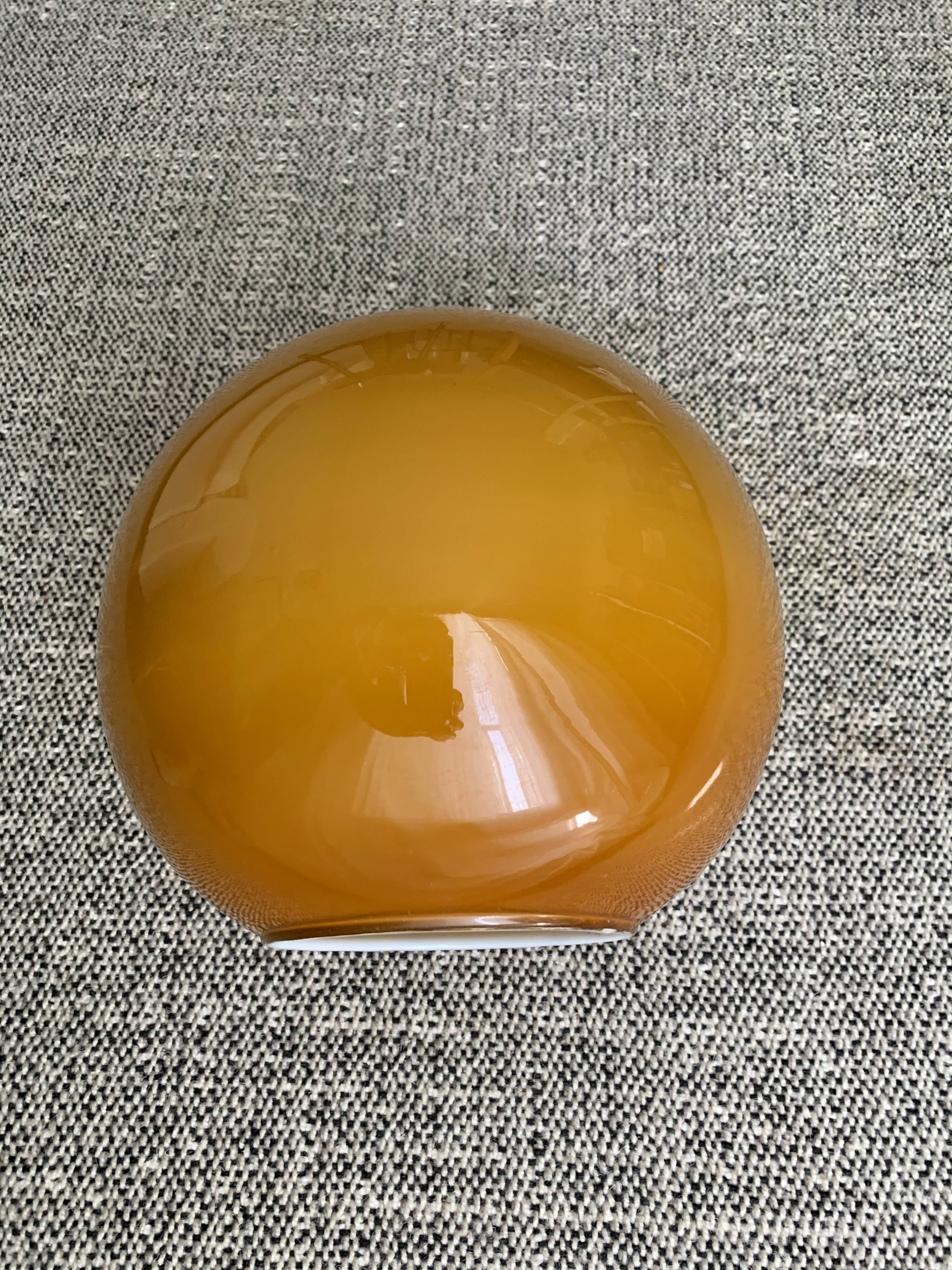 Large globe in vintage orange opaline 70s