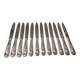 12 silver-plated metal table knives, Platil rocaille silversmith design, 24.6cm