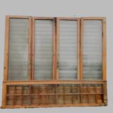 Suite de quatre portes de séparation en chêne massif XXe siècle