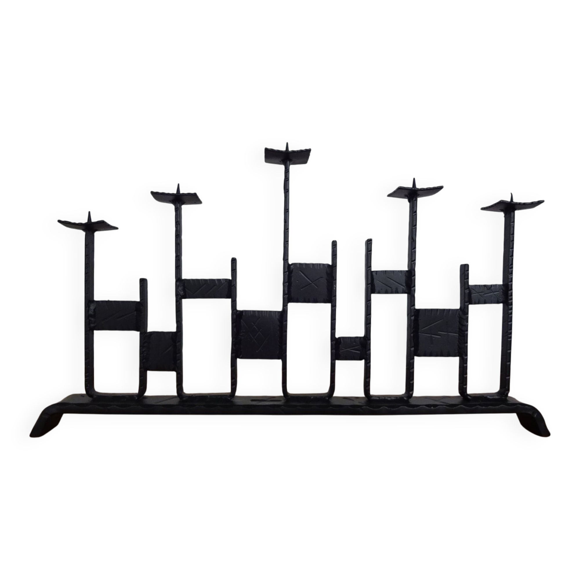 Brutalist Iron Candleholder, 1960s