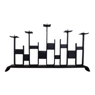 Brutalist Iron Candleholder, 1960s