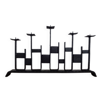 Brutalist Iron Candleholder, 1960s