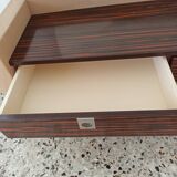 Ebony veneer dressing table with mirror, 1970s