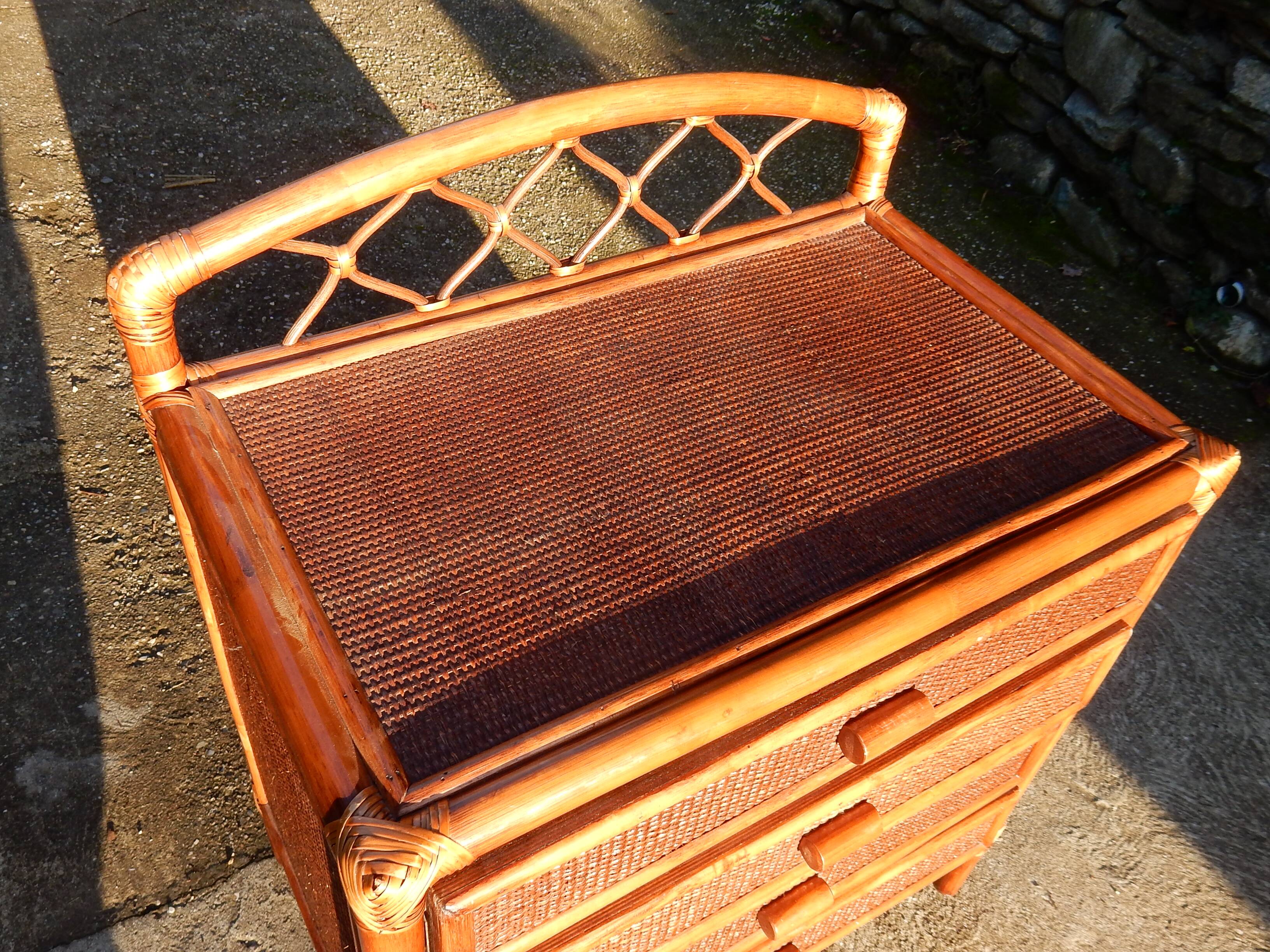 Commode vintage en rotin - Parfait état