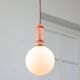 Mid-Century Italian Brass & Opaline Glass Pendant Lamps, Set of 2