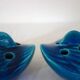 2 blue ceramic duck flower picks