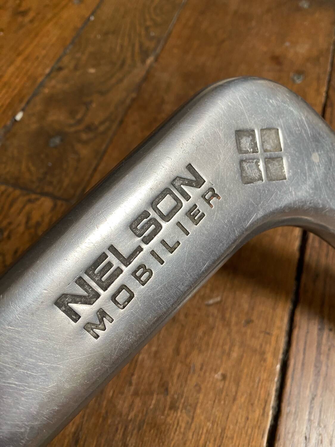 Nelson Mobilier brushed steel designer footrest