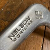 Repose pied design acier brossé Nelson Mobilier
