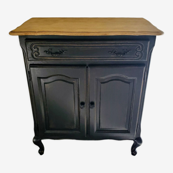 Buffet ancien de charme patine noire et bois