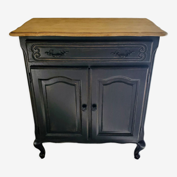 Old buffet of charm black patina and wood