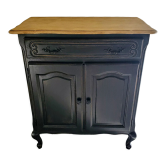 Old buffet of charm black patina and wood